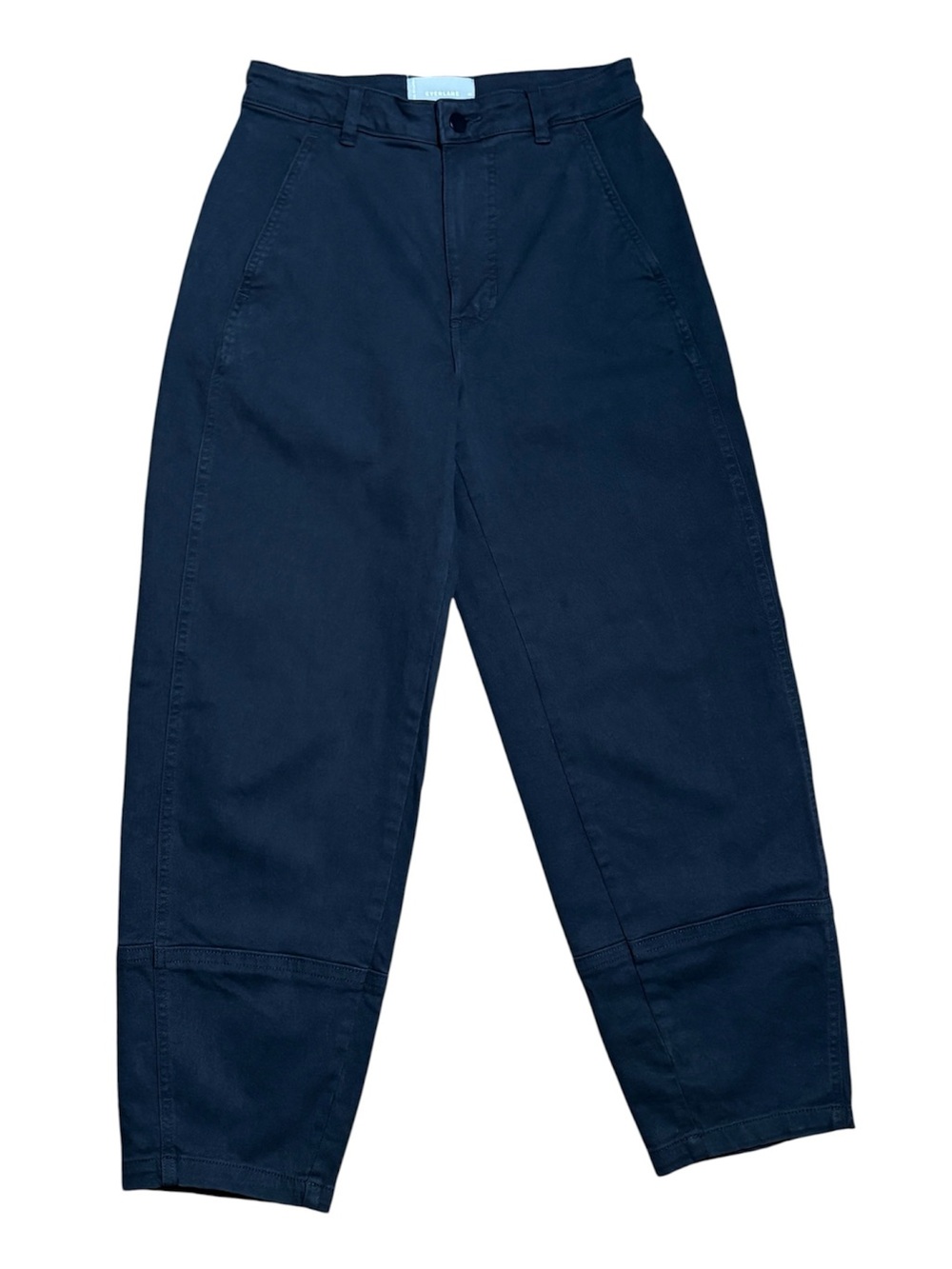 Everlane Wm’s Utility Organic Cotton Canvas Barrel Leg Pant in Black Sz 4Tall
